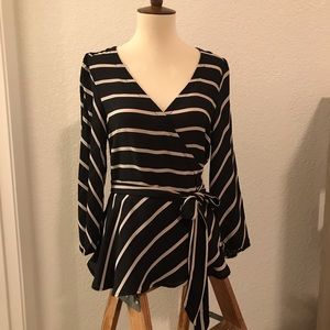 Loft wrap tie waste blouse